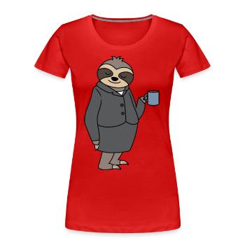 Femme paresseuse Collègue de bureau Collègue de travail Patron - T-shirt bio Premium Femme - rouge - Devant - Mia (176cm)
