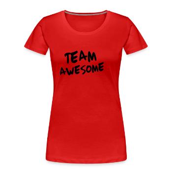 Team Awesome - Frauen Premium Bio T-Shirt - Rot - Vorne - Mia (176cm)