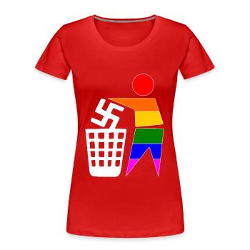 halte deine umwelt sauber - gegen rechts - Frauen Premium Bio T-Shirt - Rot - Vorne - Mia (176cm)