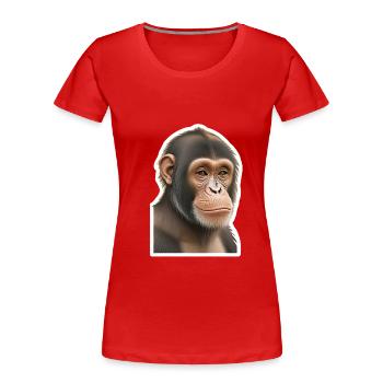 Schimpanse - Frauen Premium Bio T-Shirt - Rot - Vorne - Mia (176cm)