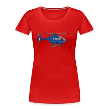hélicoptère - T-shirt bio Premium Femme - rouge - Devant - Mia (176cm)