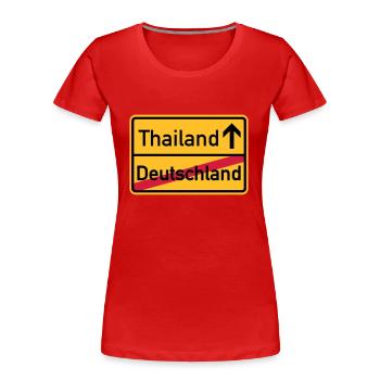 Thailand - Frauen Premium Bio T-Shirt - Rot - Vorne - Mia (176cm)