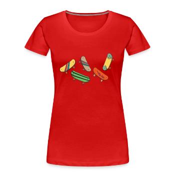 skate sk8 skateboarder skate-party halfpipe - Frauen Premium Bio T-Shirt - Rot - Vorne - Mia (176cm)