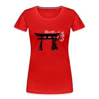 Japan - Frauen Premium Bio T-Shirt - Rot - Vorne - Mia (176cm)