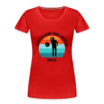 Boule Petanque Boccia Boules - Frauen Premium Bio T-Shirt - Rot - Vorne - Mia (176cm)