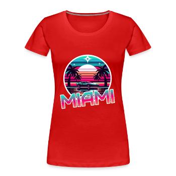 Miami Retro Wave 80er Jahre Vintage Design - Frauen Premium Bio T-Shirt - Rot - Vorne - Mia (176cm)
