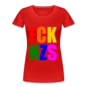Fck nzs - T-shirt bio Premium Femme - rouge - Devant - Mia (176cm)