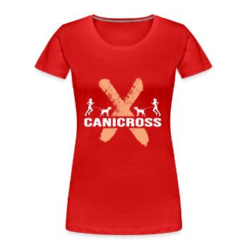 Canicross canicross-girl dog run dog sport - Women's Premium Organic T-Shirt - red - Front - Mia (176cm)