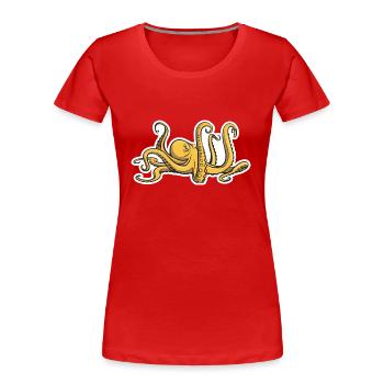 Böser Oktopus - acht Tentakel - Tintenfisch - Frauen Premium Bio T-Shirt - Rot - Vorne - Mia (176cm)