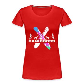 canicross hundesport dog-training laufen mit Hund - Frauen Premium Bio T-Shirt - Rot - Vorne - Mia (176cm)