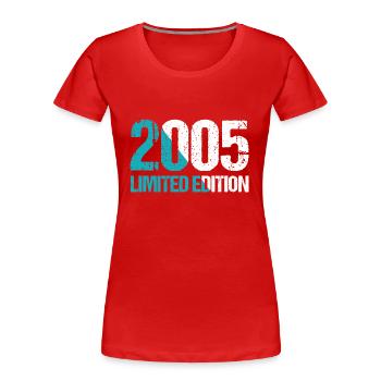 2005 LIMITED EDITION - Frauen Premium Bio T-Shirt - Rot - Vorne - Mia (176cm)