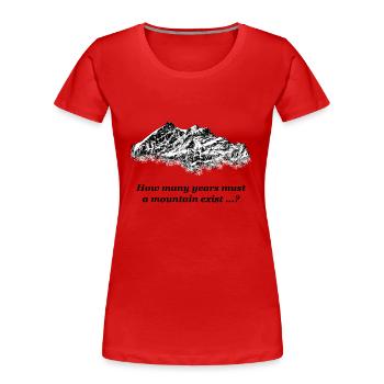 Dylan - Mountain - Frauen Premium Bio T-Shirt - Rot - Vorne - Mia (176cm)