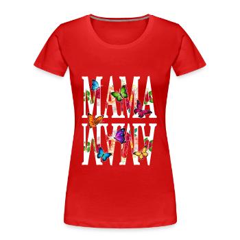 T-shirt fête des mères - T-shirt bio Premium Femme - rouge - Devant - Mia (176cm)