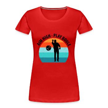 Boule Petanque Boccia Boules - Frauen Premium Bio T-Shirt - Rot - Vorne - Mia (176cm)