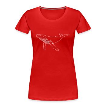 Baleine - baleine à bosse - mammifère marin - cadeau - T-shirt bio Premium Femme - rouge - Devant - Mia (176cm)