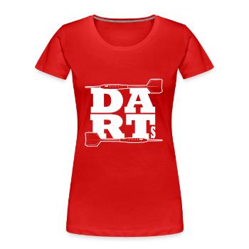 Dart Dartpfeil Darter Dartscheibe - Frauen Premium Bio T-Shirt - Rot - Vorne - Mia (176cm)