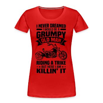 Trike - Frauen Premium Bio T-Shirt - Rot - Vorne - Mia (176cm)