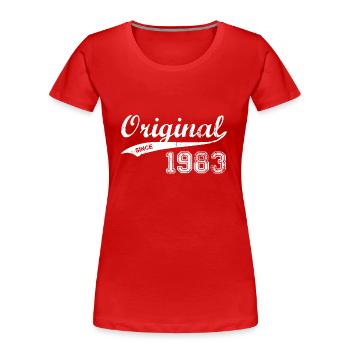 1983 - Frauen Premium Bio T-Shirt - Rot - Vorne - Mia (176cm)