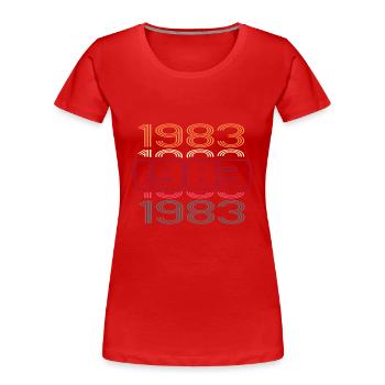 1983 geburtstag best retro disco party - Frauen Premium Bio T-Shirt - Rot - Vorne - Mia (176cm)