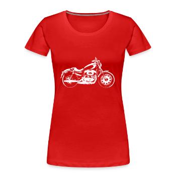motorbike Chopper Motorcycle Motorrad Bike Vehicle - T-shirt bio Premium Femme - rouge - Devant - Mia (176cm)