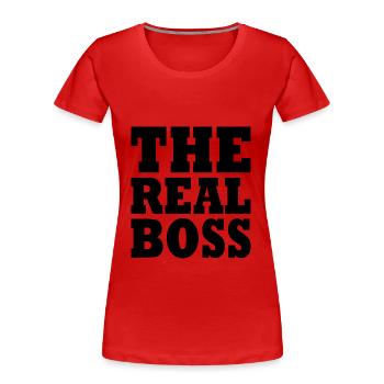 The real boss - T-shirt bio Premium Femme - rouge - Devant - Mia (176cm)