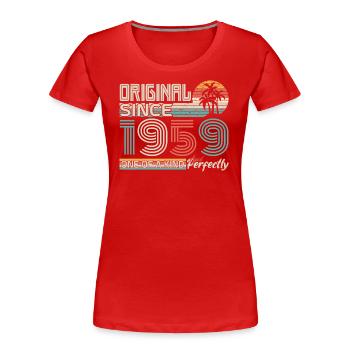 1959 anniversaire 1959 né en 1959 anniversaire - T-shirt bio Premium Femme - rouge - Devant - Mia (176cm)