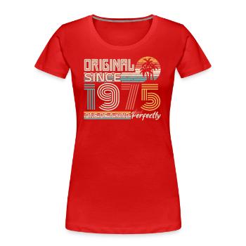1975 anniversary 1975 born in 1975 anniversary - Women's Premium Organic T-Shirt - red - Front - Mia (176cm)