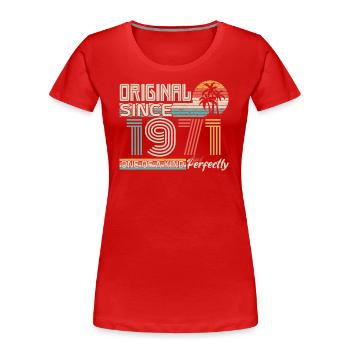 1971 anniversaire 1971 né en 1971 anniversaire - T-shirt bio Premium Femme - rouge - Devant - Mia (176cm)