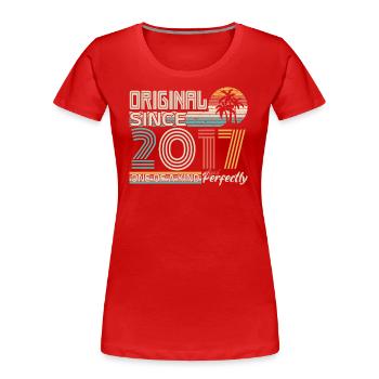2017 Jubiläum 2017 geboren 2017 Jubiläum - Frauen Premium Bio T-Shirt - Rot - Vorne - Mia (176cm)