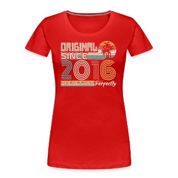 2016 anniversaire 2016 né en 2016 anniversaire - T-shirt bio Premium Femme - rouge - Devant - Mia (176cm)