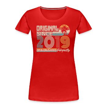 2019 anniversaire 2019 né en 2019 anniversaire - T-shirt bio Premium Femme - rouge - Devant - Mia (176cm)