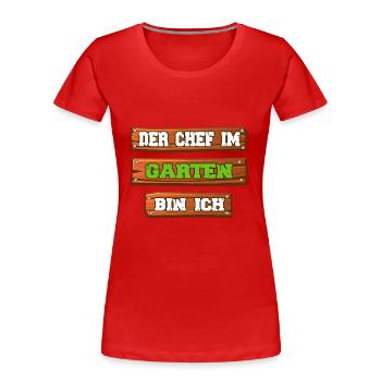 Jardin Jardin Manager Jardin Règles Jardin Jardin - T-shirt bio Premium Femme - rouge - Devant - Mia (176cm)