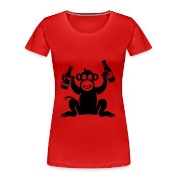 Affe Bier Besoffen - Frauen Premium Bio T-Shirt - Rot - Vorne - Mia (176cm)