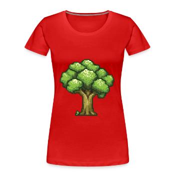 Brokkoli Pixel Symbol - Frauen Premium Bio T-Shirt - Rot - Vorne - Mia (176cm)