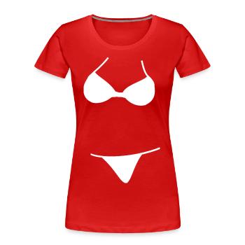 Bikini Logo - Frauen Premium Bio T-Shirt - Rot - Vorne - Mia (176cm)