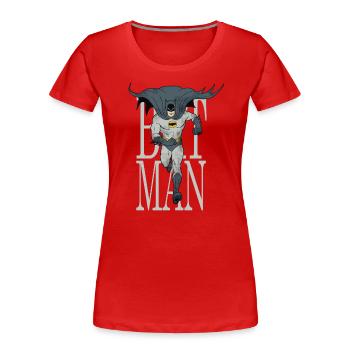 Batman court dans la nuit - T-shirt bio Premium Femme - rouge - Devant - Mia (176cm)
