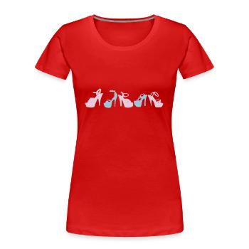 shoes - Women's Premium Organic T-Shirt - red - Front - Mia (176cm)