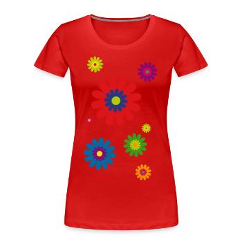 flower power 03 - Frauen Premium Bio T-Shirt - Rot - Vorne - Mia (176cm)
