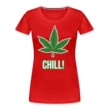 Hanfblatt - Frauen Premium Bio T-Shirt - Rot - Vorne - Mia (176cm)