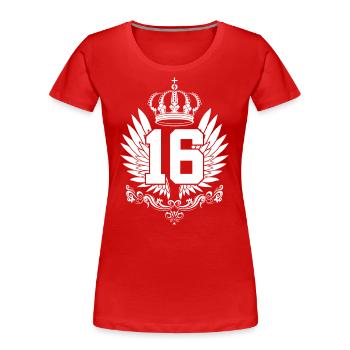 16TH BIRTHDAY 16 YEARS - Women's Premium Organic T-Shirt - red - Front - Mia (176cm)