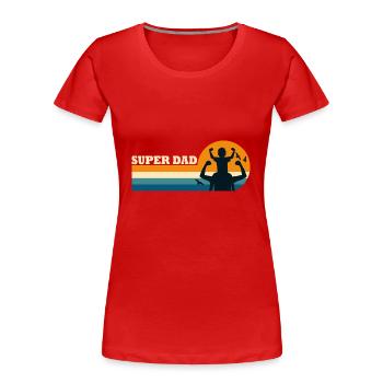 Super Papa Superpapa - Frauen Premium Bio T-Shirt - Rot - Vorne - Mia (176cm)
