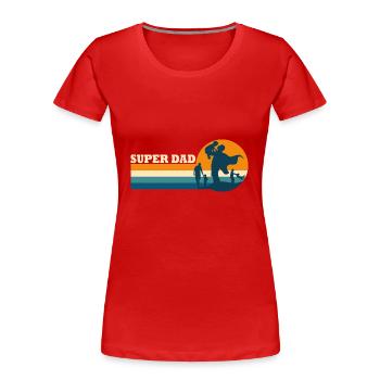 Papa Superdad Geschenk Vatertag - Frauen Premium Bio T-Shirt - Rot - Vorne - Mia (176cm)