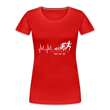 Triathlon triathlète sport triathlon - T-shirt bio Premium Femme - rouge - Devant - Mia (176cm)