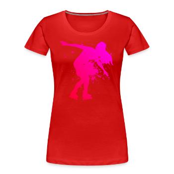 Herren Rollerskaten Roller Skates Rollerskate - Frauen Premium Bio T-Shirt - Rot - Vorne - Mia (176cm)