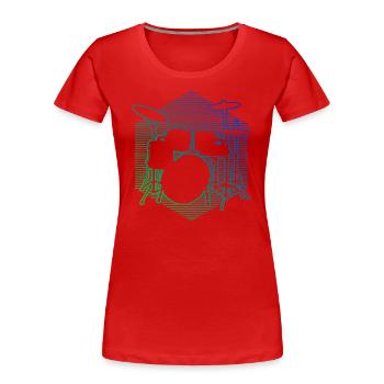 Schlagzeug Schlagzeugspielen Schlagzeuger - Frauen Premium Bio T-Shirt - Rot - Vorne - Mia (176cm)