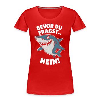 Requin Requin Requins Requin - T-shirt bio Premium Femme - rouge - Devant - Mia (176cm)