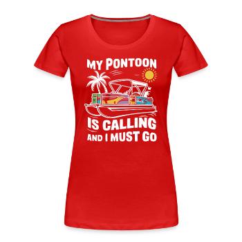 Pontonboot Kapitän Ponton Boote - Frauen Premium Bio T-Shirt - Rot - Vorne - Mia (176cm)