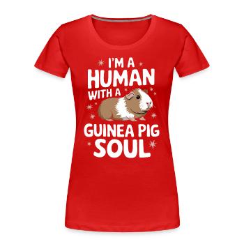 Meerschweinchen - Frauen Premium Bio T-Shirt - Rot - Vorne - Mia (176cm)