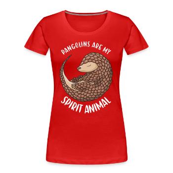 Les pangolins sont mon animal Pangolin - T-shirt bio Premium Femme - rouge - Devant - Mia (176cm)