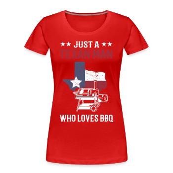 Barbecue Texas - T-shirt bio Premium Femme - rouge - Devant - Mia (176cm)